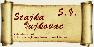 Stajka Vujkovac vizit kartica